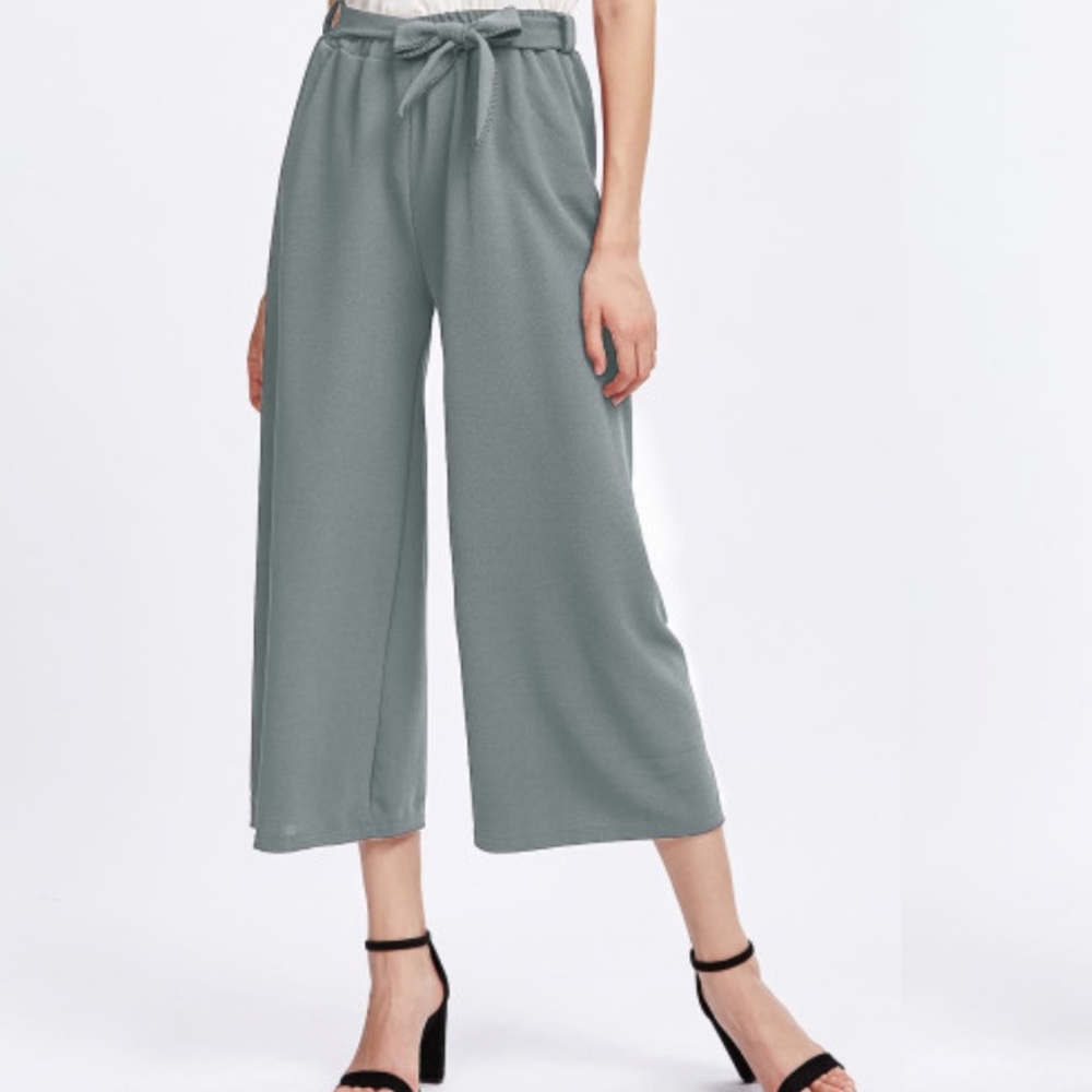 Waist Tie Culotte Pants